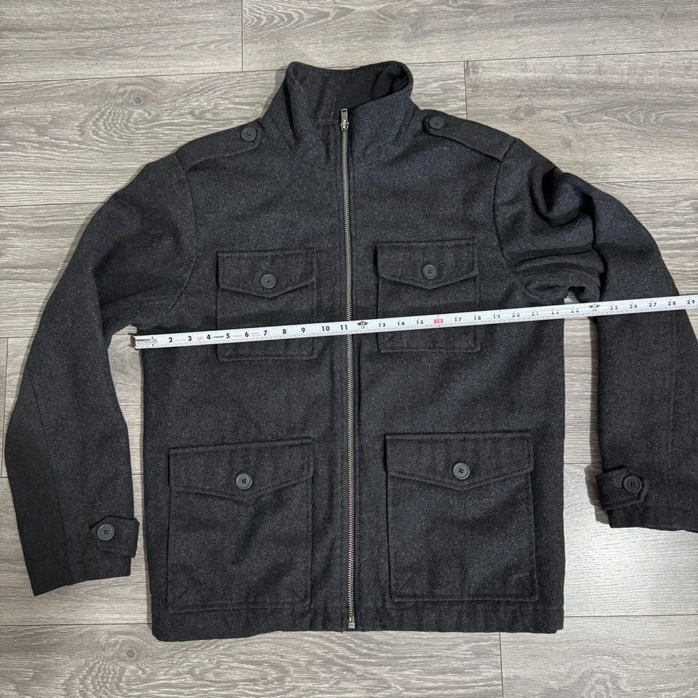 GAP Men Gray Military Field Zippered Long Sleeves Heavy Cozy Winter Jacket‎ Sz M